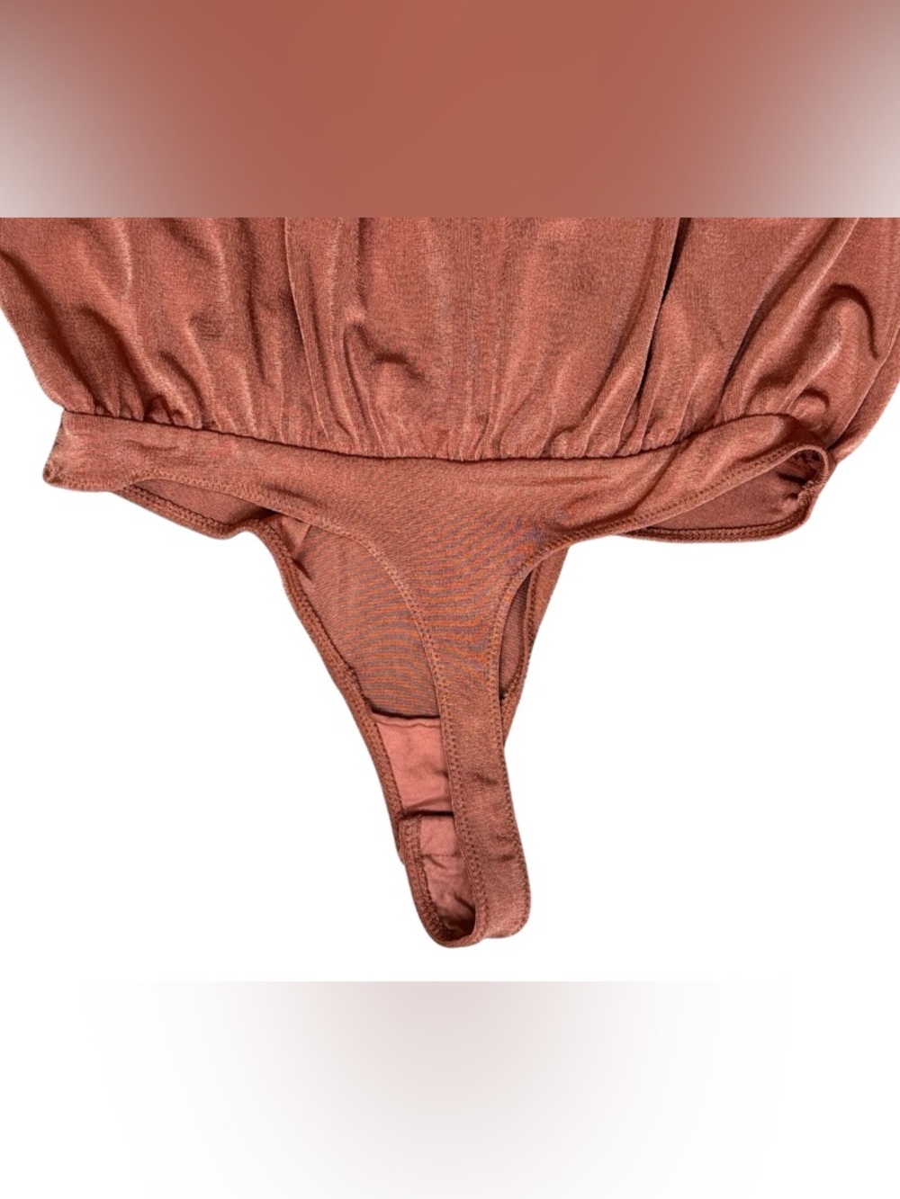 Intimately Free People Turnt Long Sleeve Thong Bodysuit, Ginger Spice, M - Picture 6 of 11